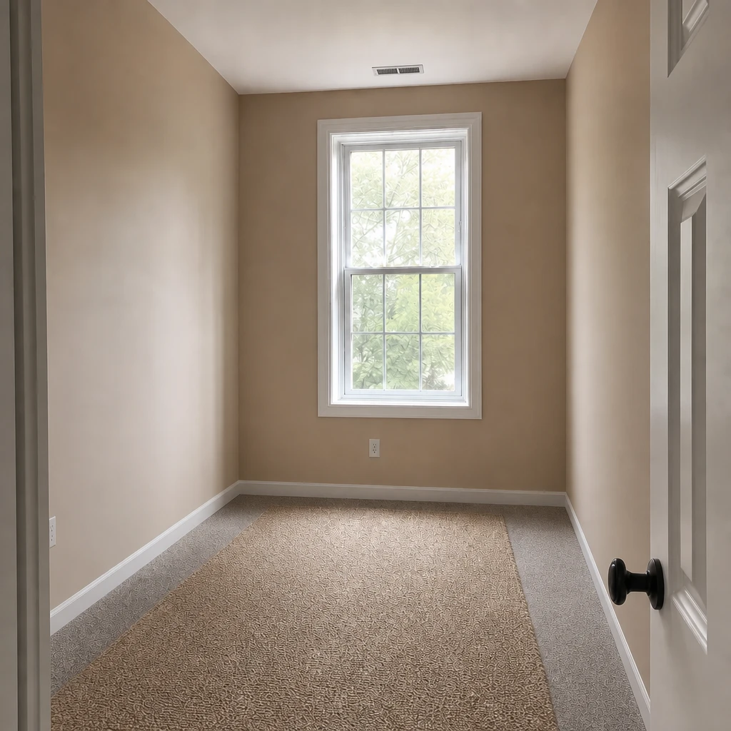 A spare room with a new purpose. Starting condition.