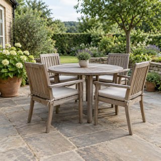 stone patio from the Omriss garden feature collection