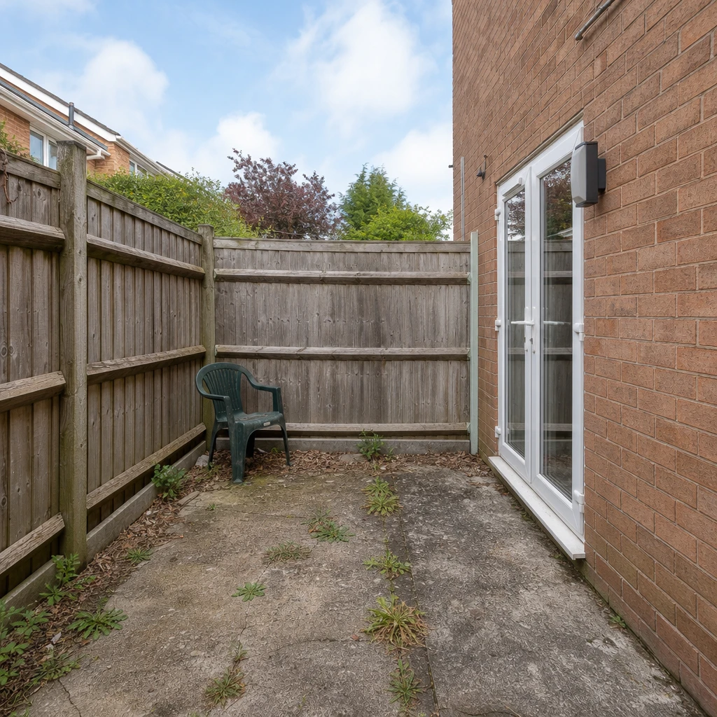 courtyard garden before the design transformation