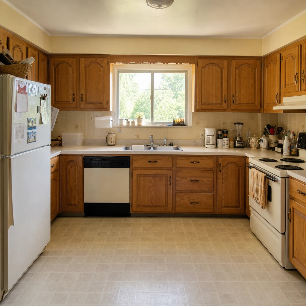 sage kitchen before the design transformation